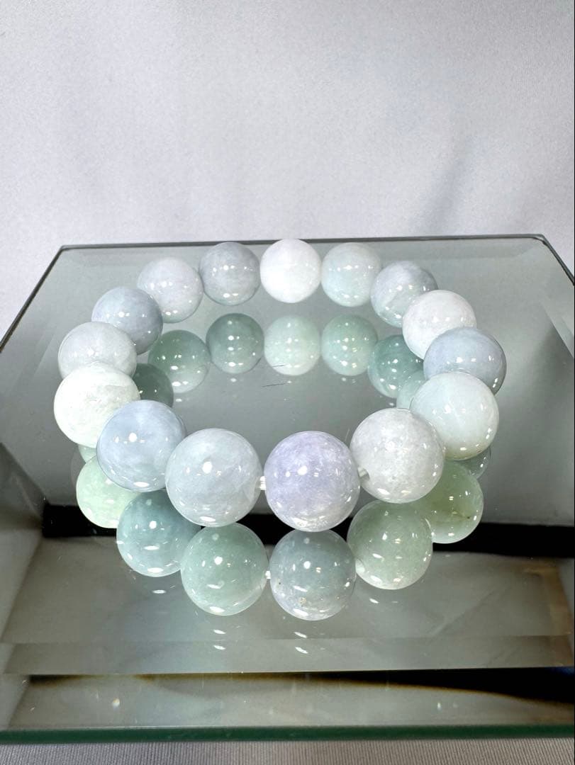 日本銘石】ブレス 糸魚川ラベンダー翡翠＜新潟県＞ 約9.5mm 日本製 国