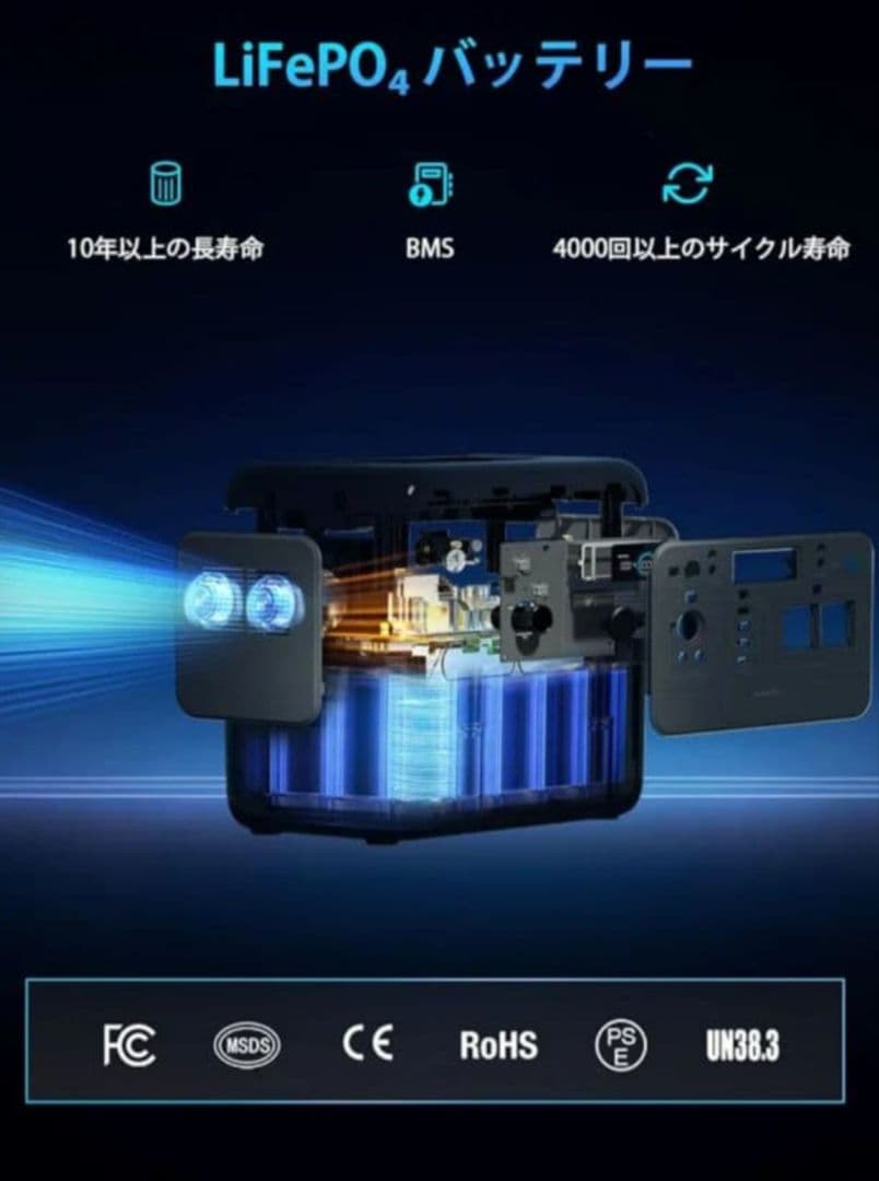 新品未開封 ポータブル電源 800W/512Wh リン酸鉄リチウム - メルカリ