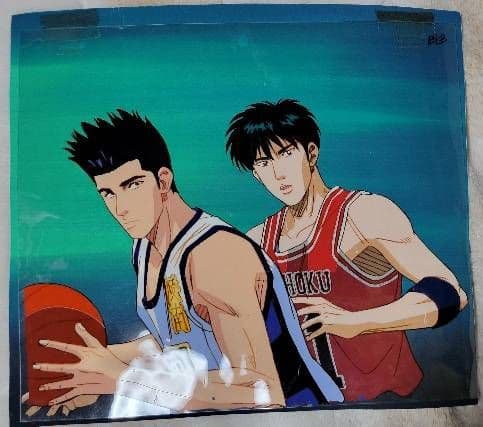 値下セル画+ 直筆 カラー 指示書付 仙道彰 陵南 流川楓 湘北 スラムダンク