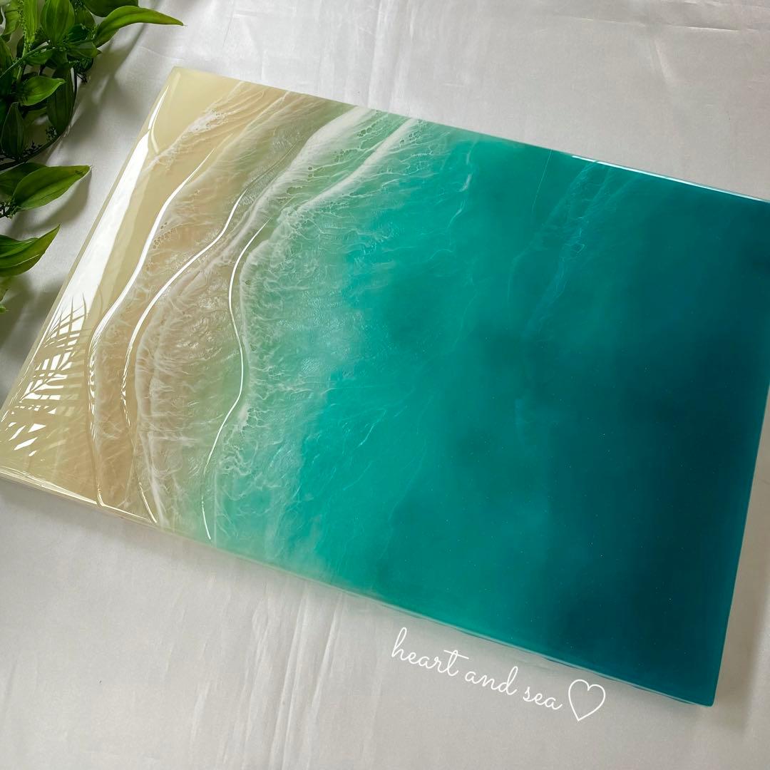 レジンアート 海アート オーシャンアート インテリアパネル P-76】海