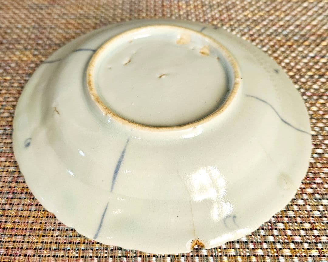 専用ページ】【本物保証❗】江戸前期 初期伊万里 芙蓉手花鳥図輪花皿