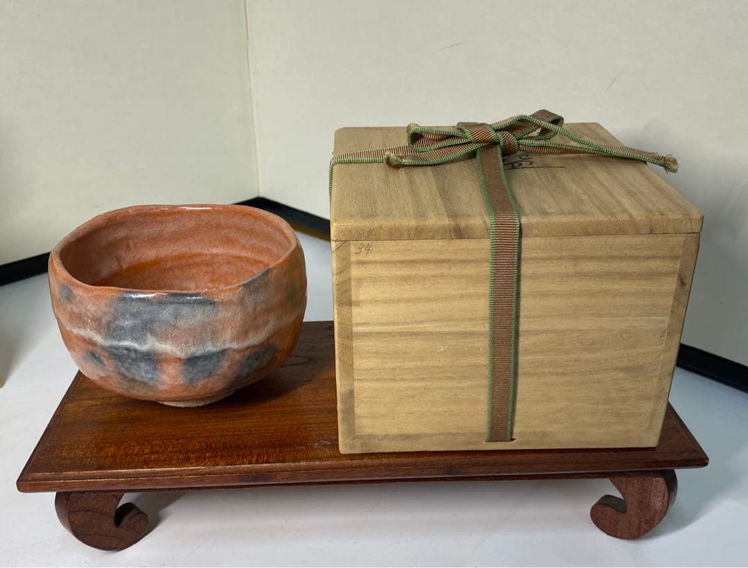 【茶道具】祥悦造　赤茶碗3点まとめ売り（共箱）