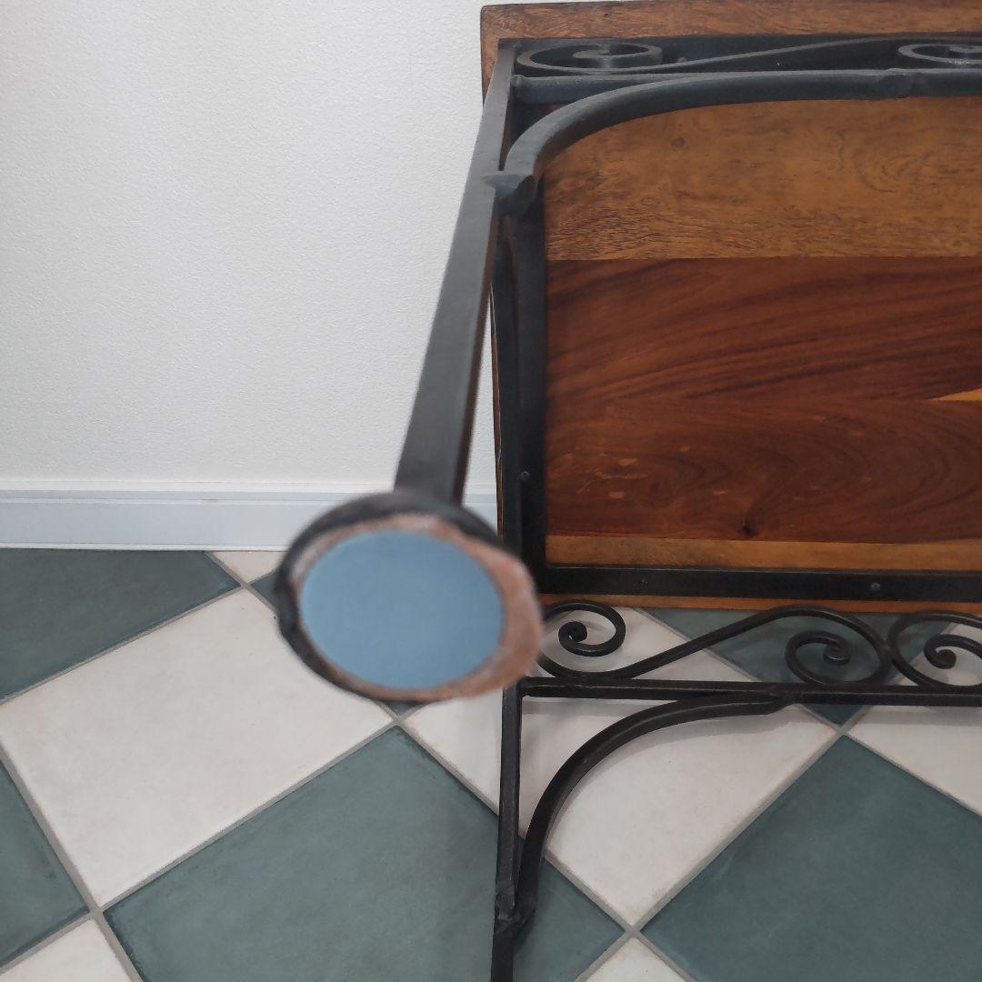 天然木とアイアンのサイドテーブル】シーシャムウッド/インド家具/アジアン