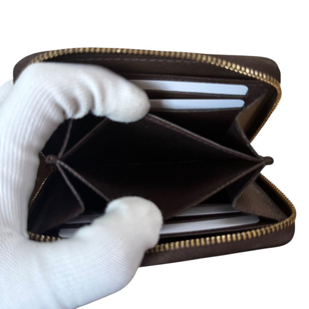 ☆未使用品級☆ ルイヴィトン　パース　ラウンドファスナー　ダミエ　ブラウン