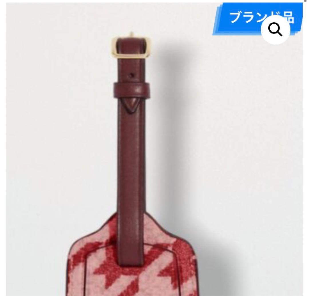 コーチ ラゲッジタグ 千鳥格子柄 ピンク トラベルタグ バッグチャーム