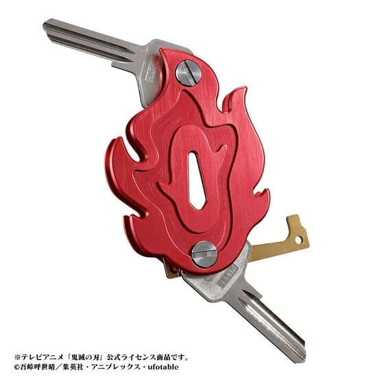 鬼滅の刃　日輪刀の鍔（鐔）　キーケース　KeyItem　煉獄杏寿郎　紅色