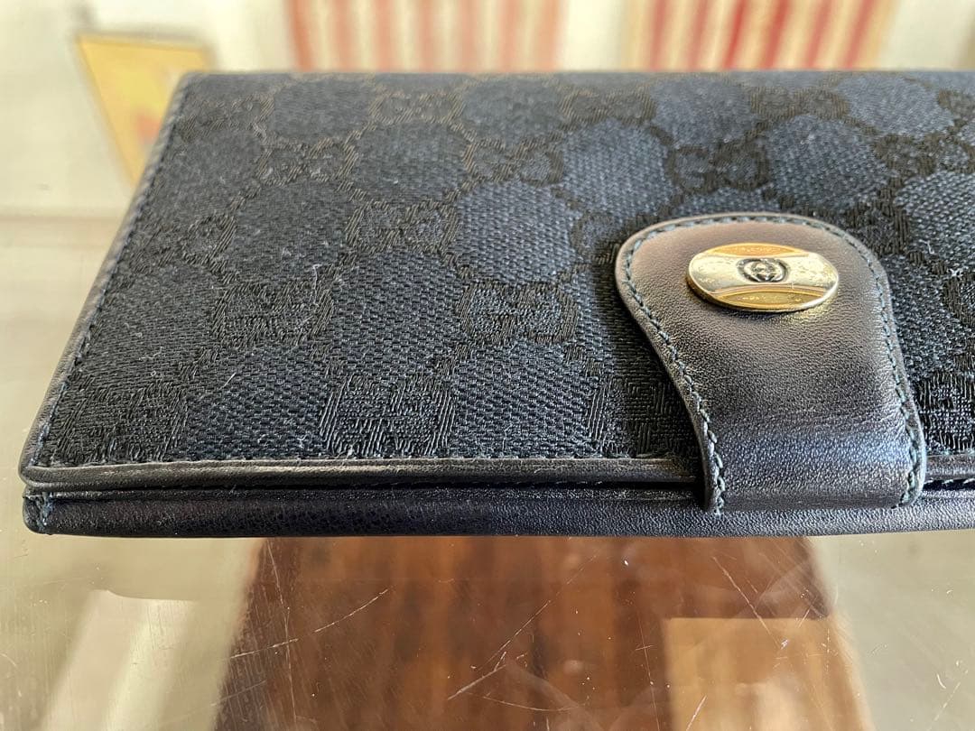 1980s oldgucci オールドグッチ　ブラック　長財布
