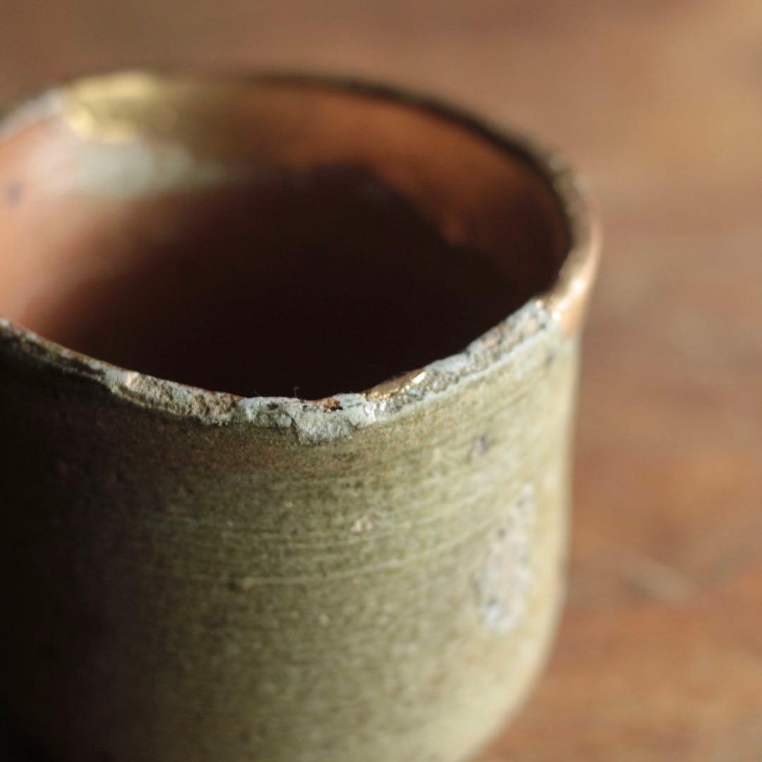 信楽 筒茶碗 古美術 古道具 アンティーク 信楽焼 直しあり