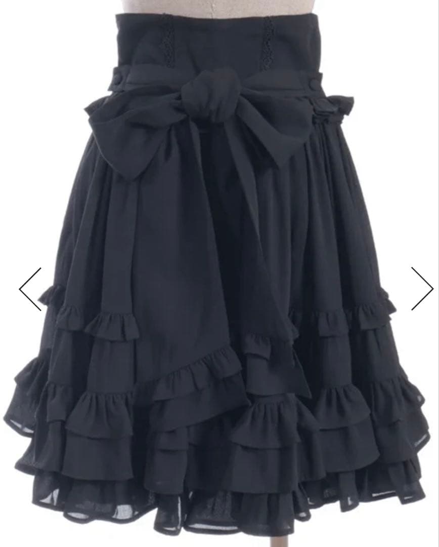 axes femme Chalmiere レースアップフリルスカート（クロ）