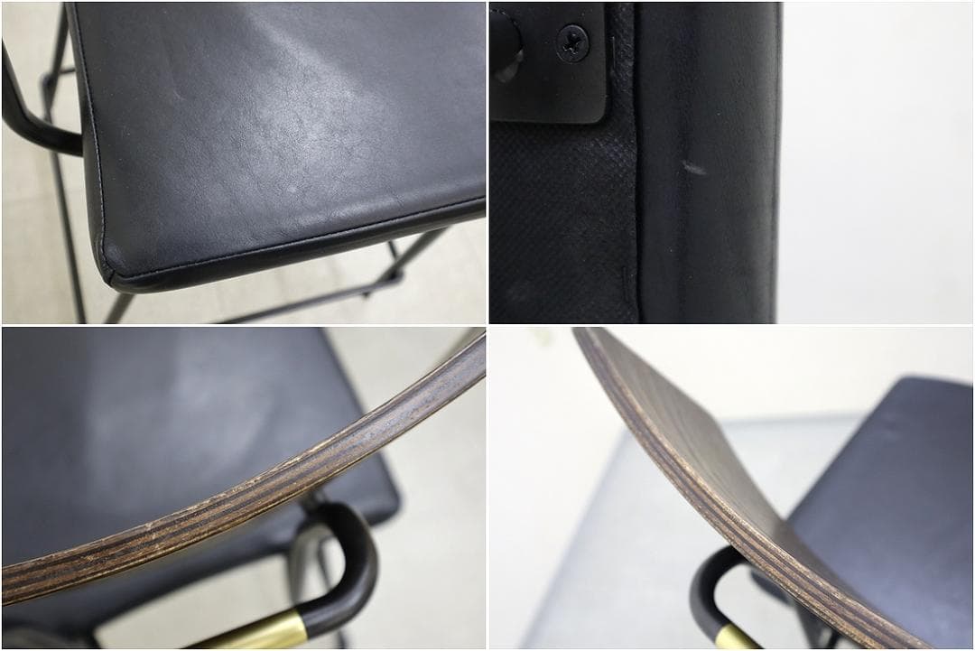 A1 スクエアルーツ SOLI カウンター チェア 椅子 オーク 革 スツール