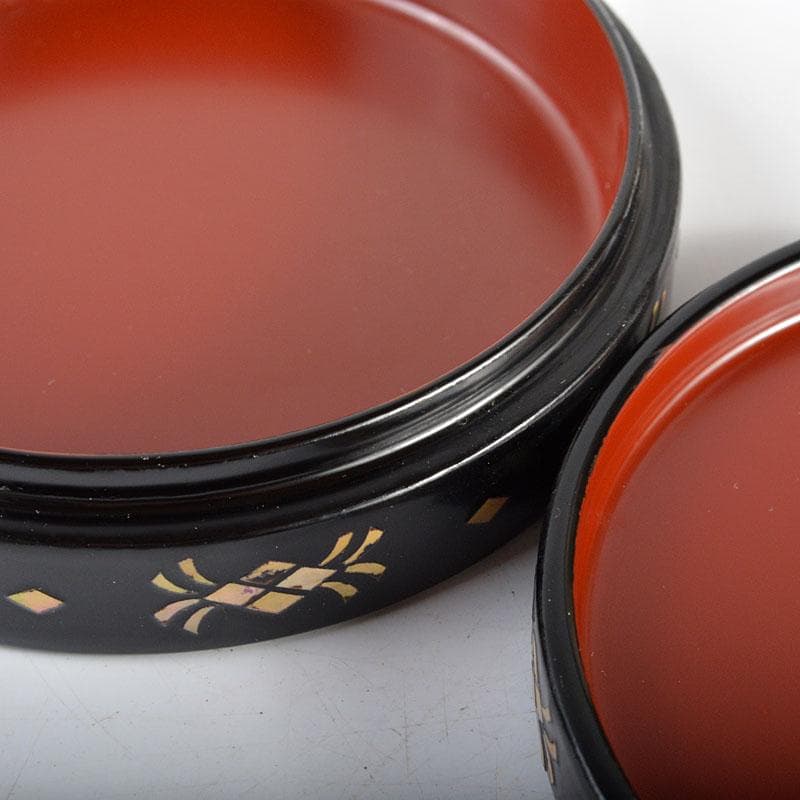 茶道具　塗師　中川正斎作　漆塗　布袋螺鈿　香合　共箱　V　R4538