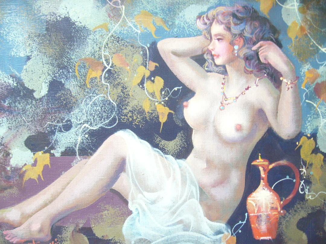 絵画  油絵  竹内敏彦  肉筆油絵 人物画  裸婦 F6