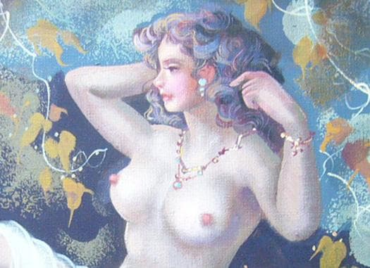 絵画  油絵  竹内敏彦  肉筆油絵 人物画  裸婦 F6