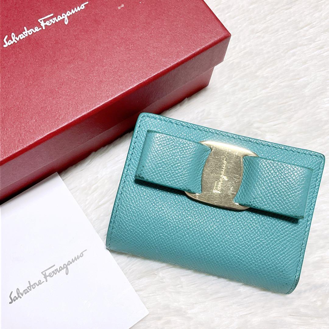 Salvatore Ferragamo 二つ折り財布 ヴァラリボン レザー