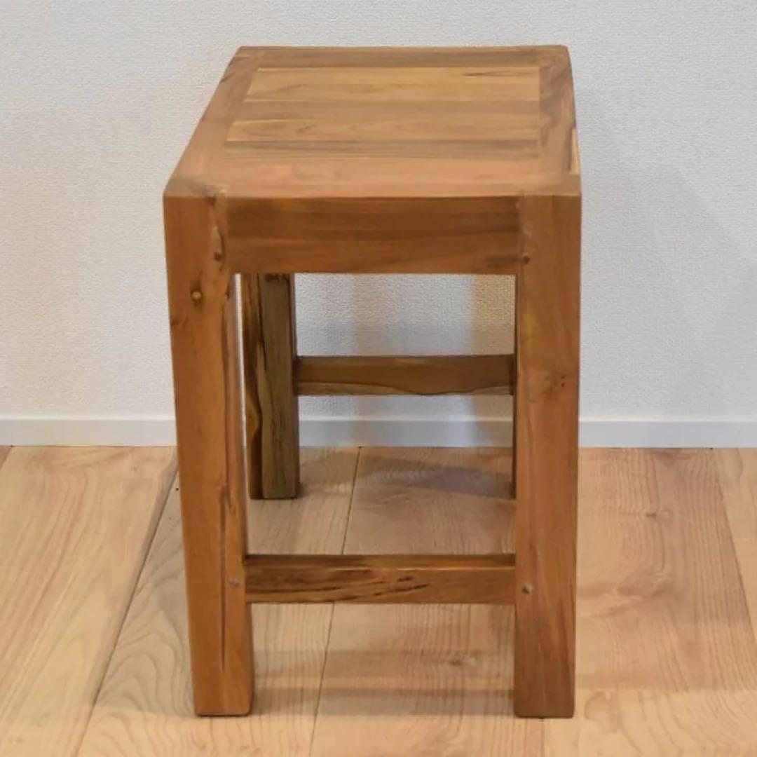 nuko様専用【訳あり】チーク無垢材スツールW50×D30×H42cm