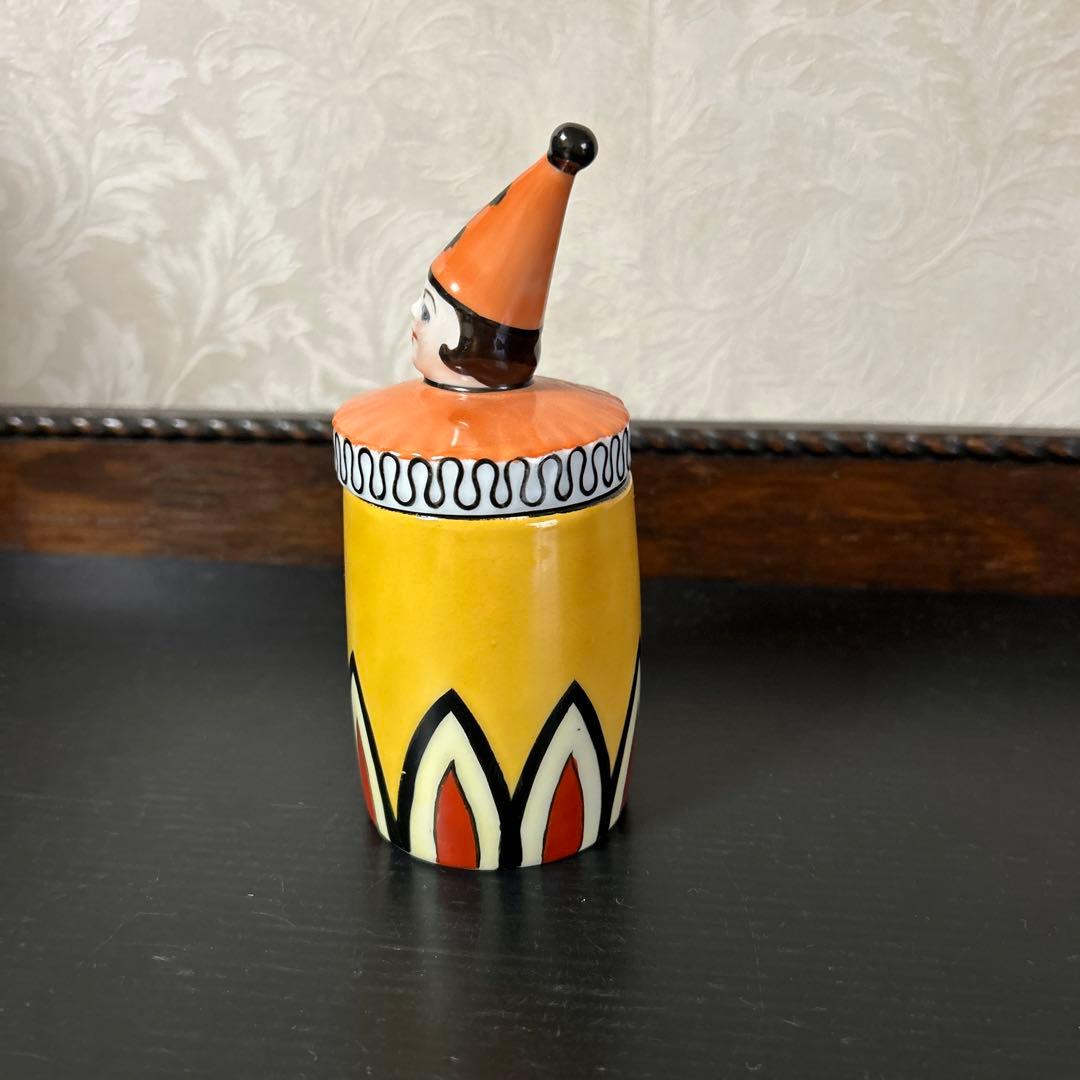 オールドノリタケ　パウダーボックス 蓋物・ケース　ピエロ