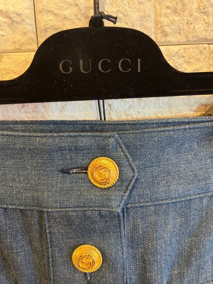 予約済【美品】GUCCI デニムスカート タグ・ハンガー・予備ボタン付サイズ38