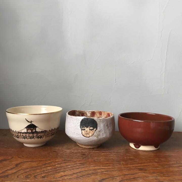 妻の作った 抹茶茶碗 陶芸 水玉模様 病める時もわりと元気だっ