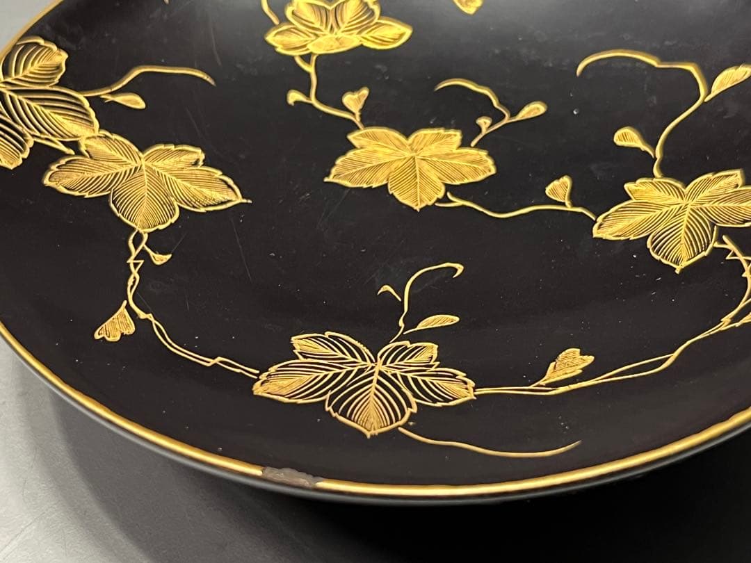 時代 極上 輪島塗 沈金蒔絵 蓋付き煮椀 四客 木製