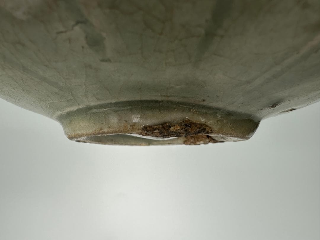 中国美術 元～明時代 青磁 蓮花文茶碗 鉢 時代物 唐物 14～15世紀