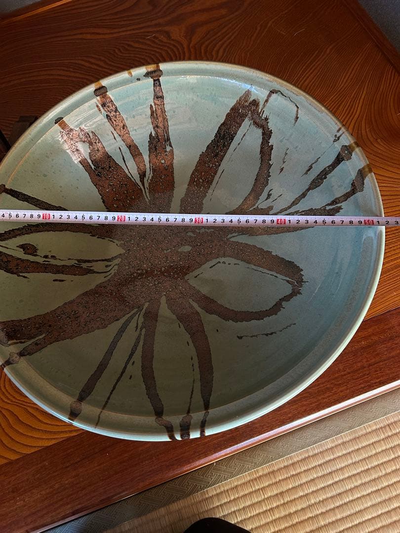 一点モノ‼️】最高級 青柿流皿 大皿 飾り皿 直径約52cm インテリア 和室