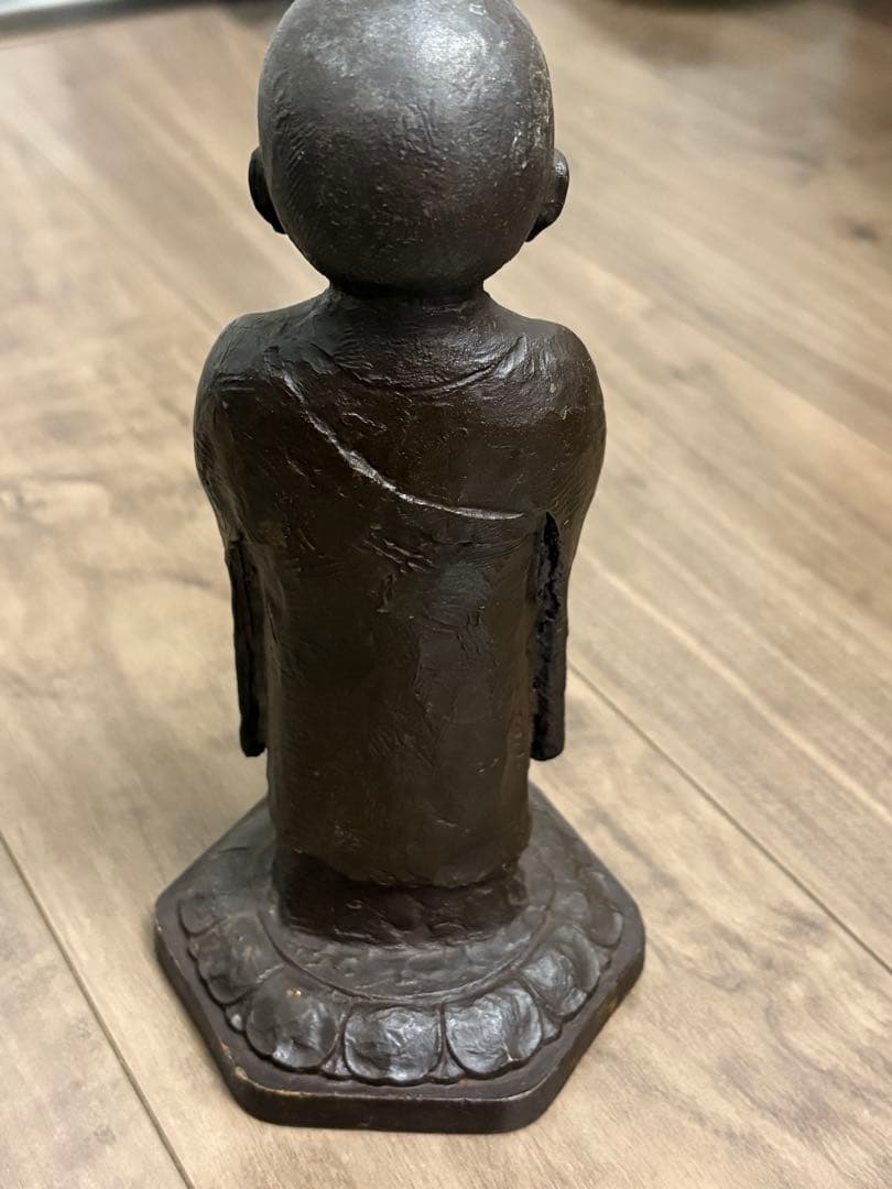 友沢正彦 祈り 21cm 仏像 地蔵菩薩 合掌地蔵 ブロンズ像 彫刻