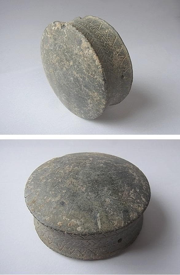 ☆Z0909☆ 古代 石器 彫刻石 オイルランプ 繊細彫刻 灯火器