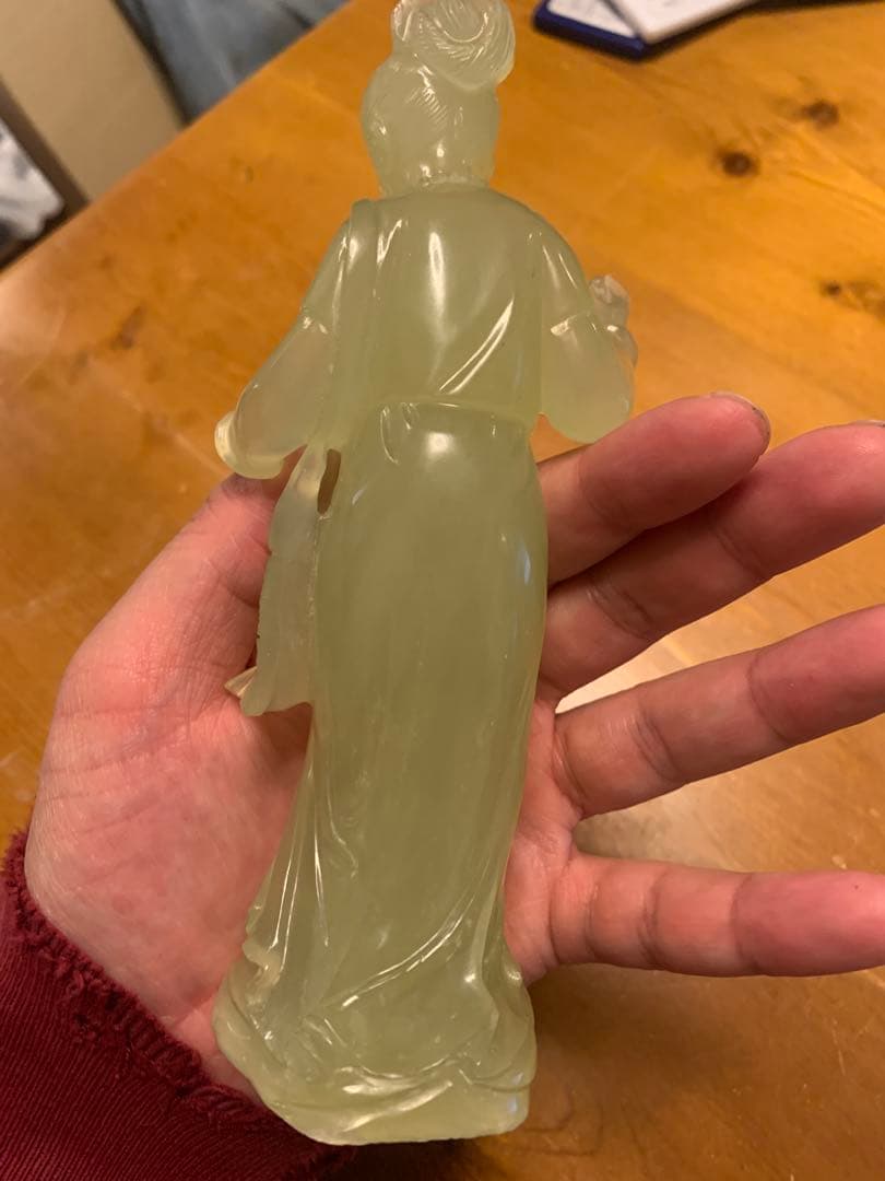 中国美術 翡翠 女性像 貴重 オブジェ ヴィンテージ
