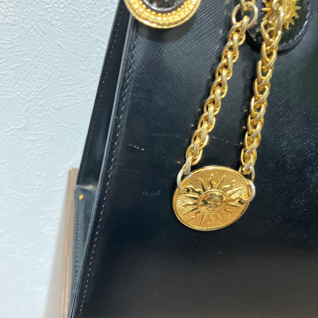 ジャンニヴェルサーチ　サンバースト　ハンドバッグ　レザーw12