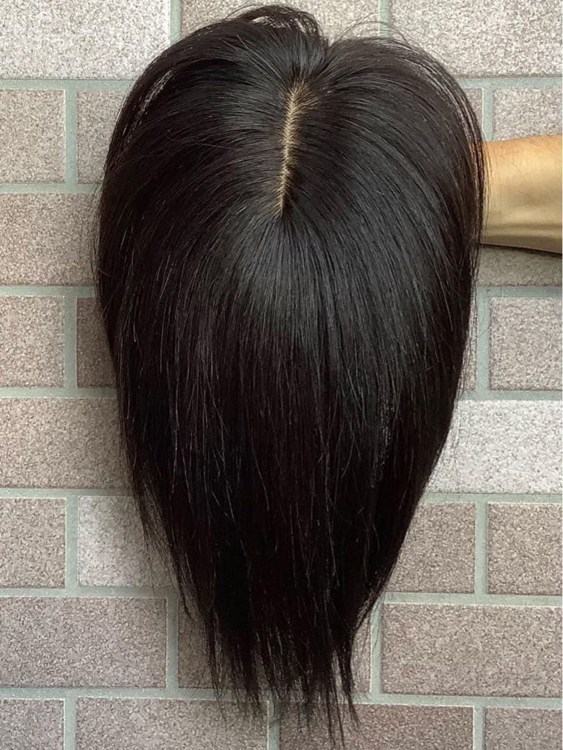 常連客 人毛100% 総手植 医療 部分ウィッグ ヘアピースブラックショート前髪