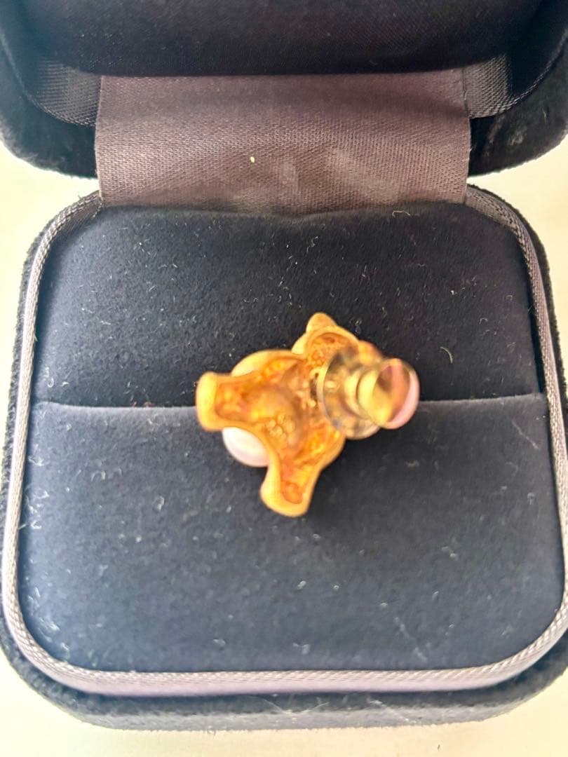 18k本真珠 テディベア ブローチ