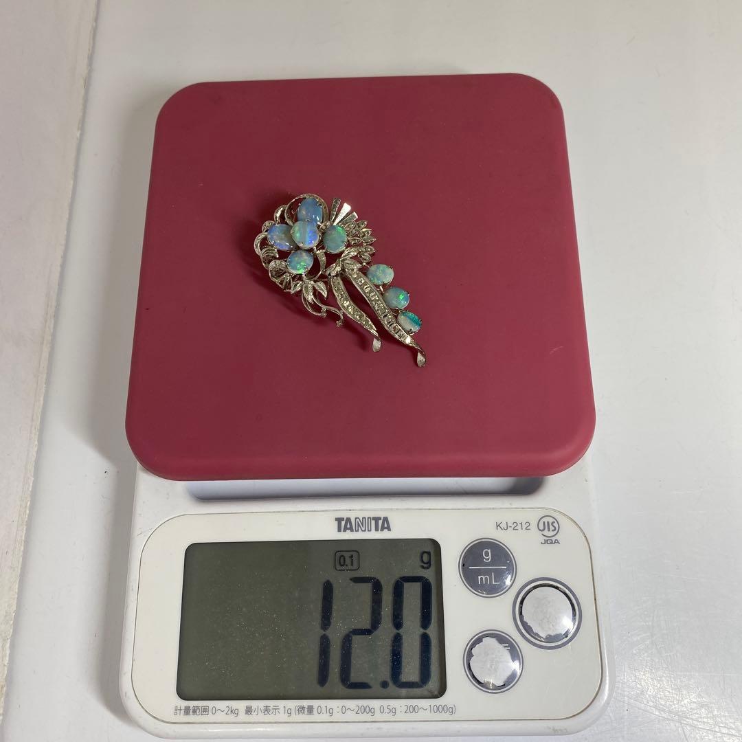 18K刻印 オパールブローチ 12.0g東Y7-0225ア㉜