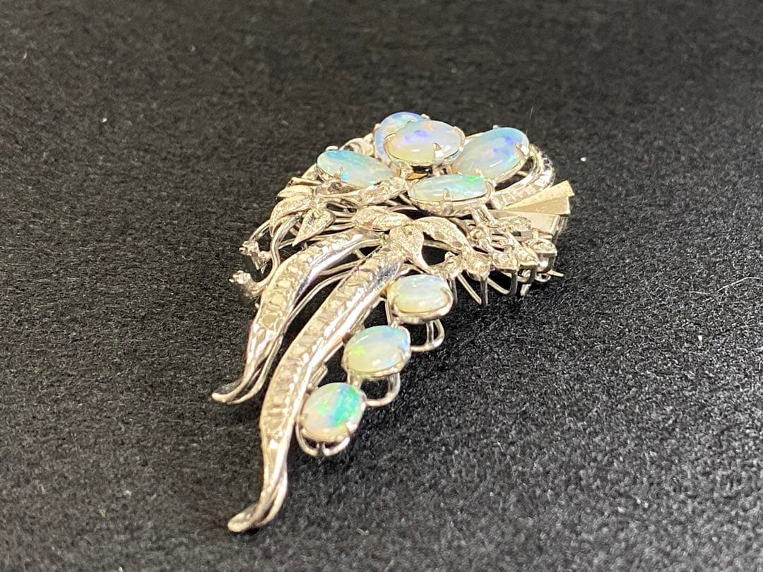18K刻印 オパールブローチ 12.0g東Y7-0225ア㉜