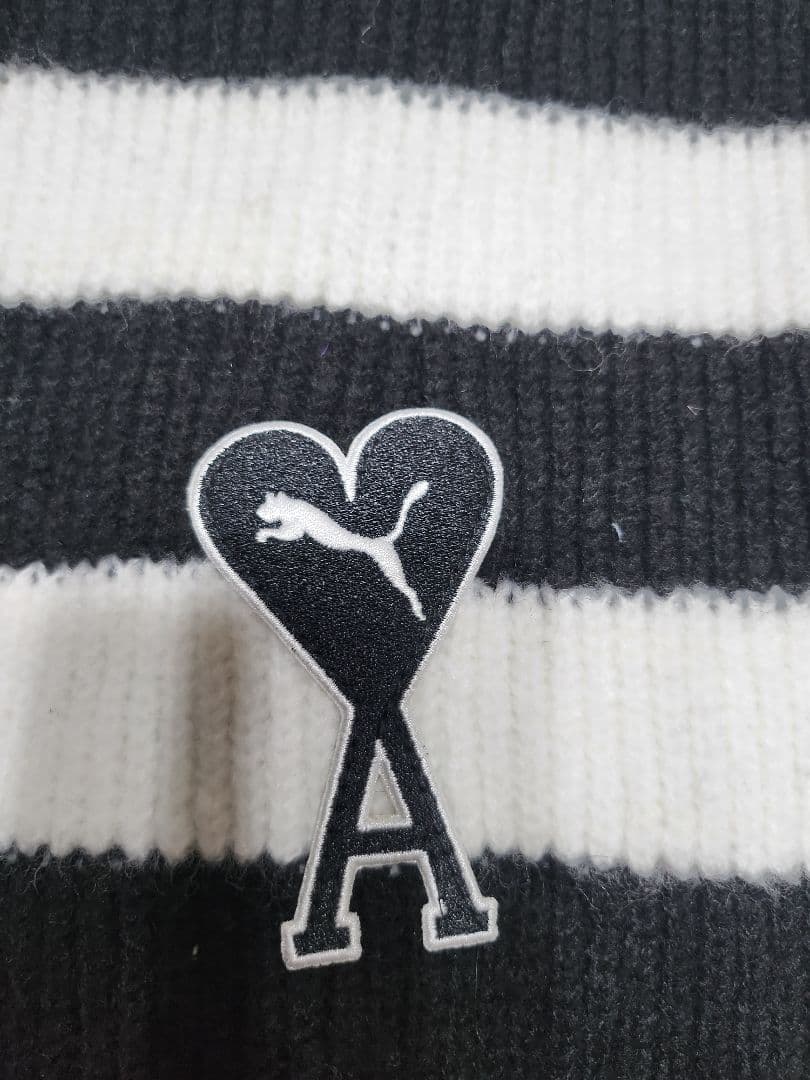 ami&puma ストライプ ニット帽・マフラーセット