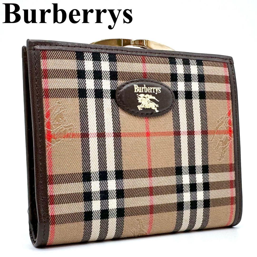 Burberry バーバリー ノバチェック がま口 二つ折り財布 コンパクト