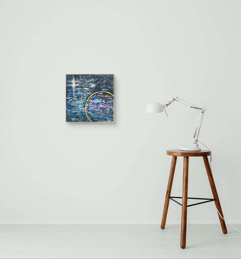 インディゴの楽園 / テクスチャーアート 18×18㎝ S0 原画1点のみ