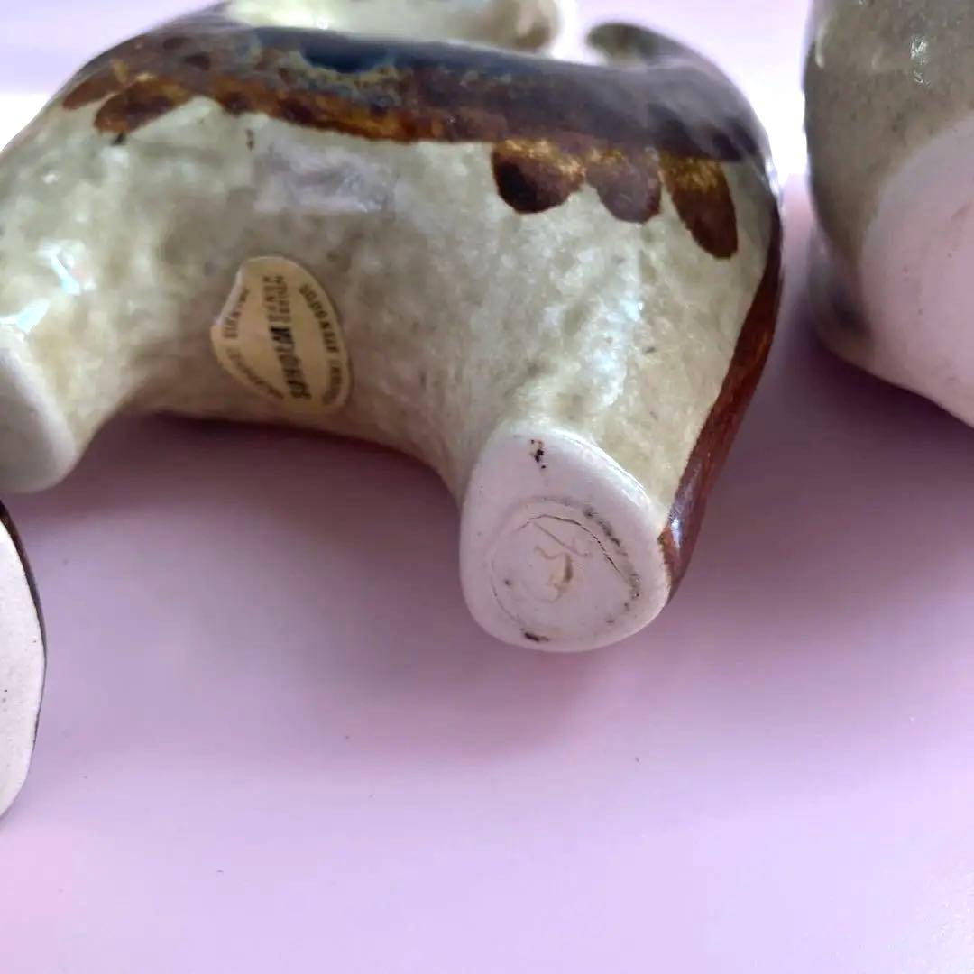 猫と象の陶器フィギュア3点セット スーホルム 廃絶