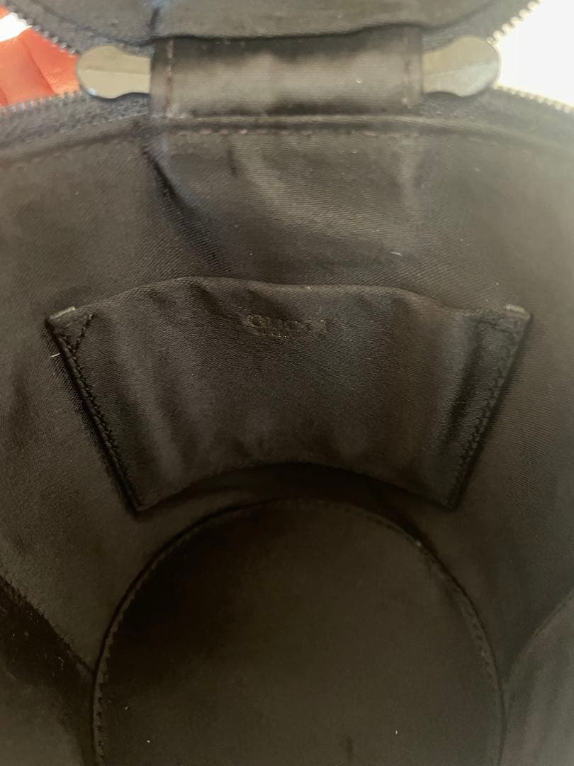 GUCCI グッチ＊ブラックサテン　シリンダーバッグ　黒　美品