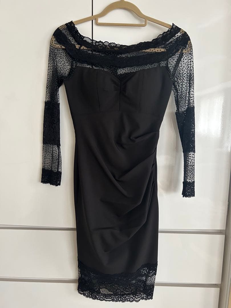 Andy/ブラック/レース/オフショルダー/ワンピース/Sサイズ