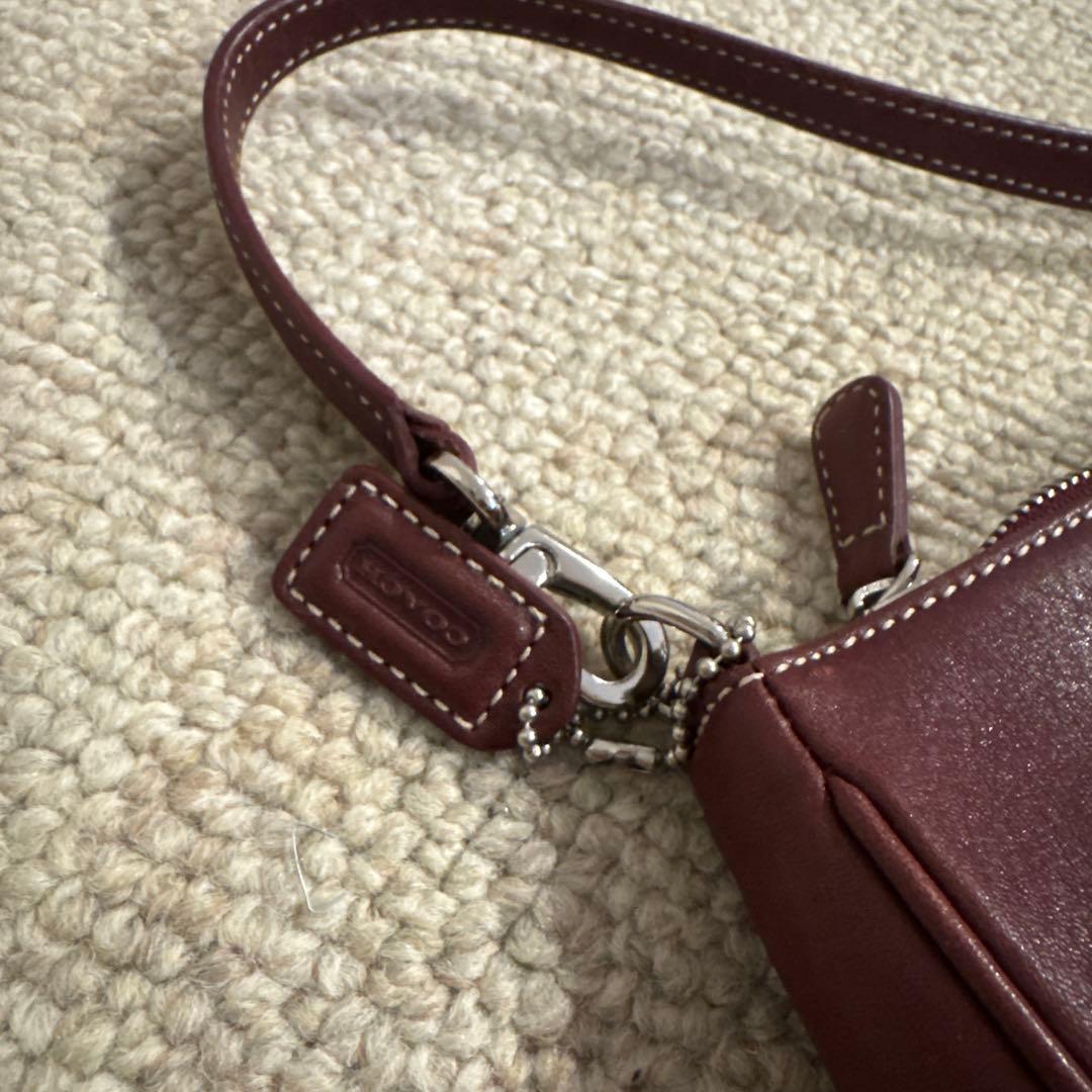 【美品】オールドコーチ　アクセサリーポーチ ステッチ ボルドー