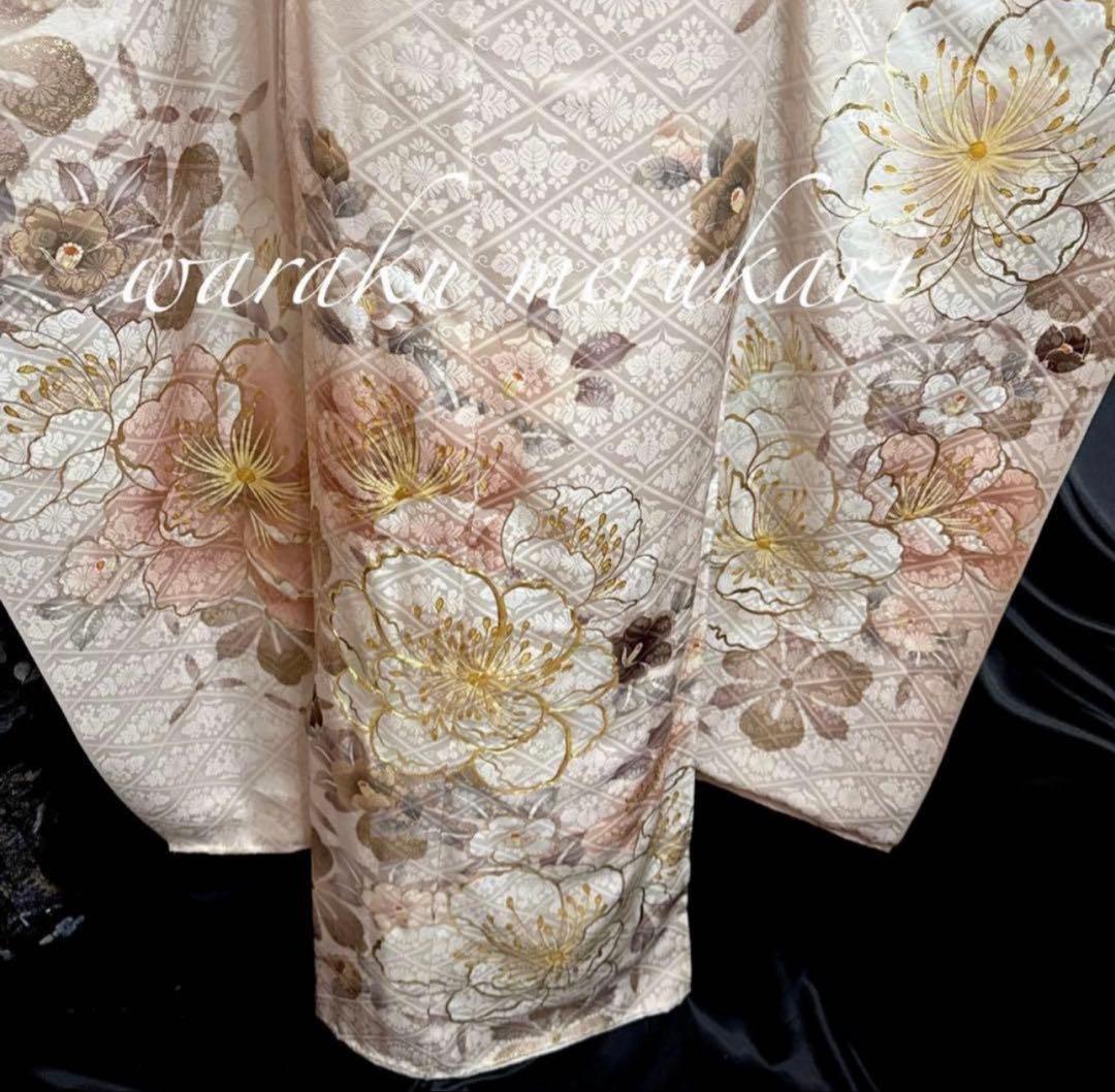 ♦︎豪華正絹振袖 くすみピンク、金駒刺繍、金彩加工 ♦︎ ぱんだ様御専用