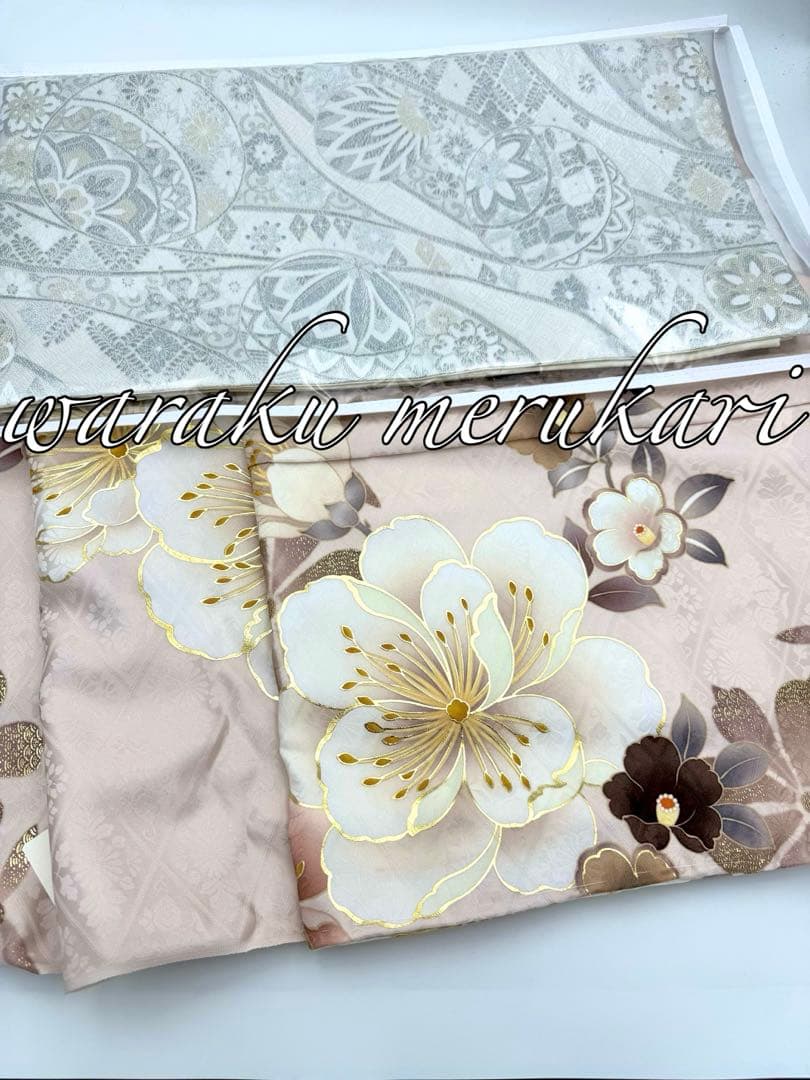 ♦︎豪華正絹振袖 くすみピンク、金駒刺繍、金彩加工 ♦︎ ぱんだ様御専用