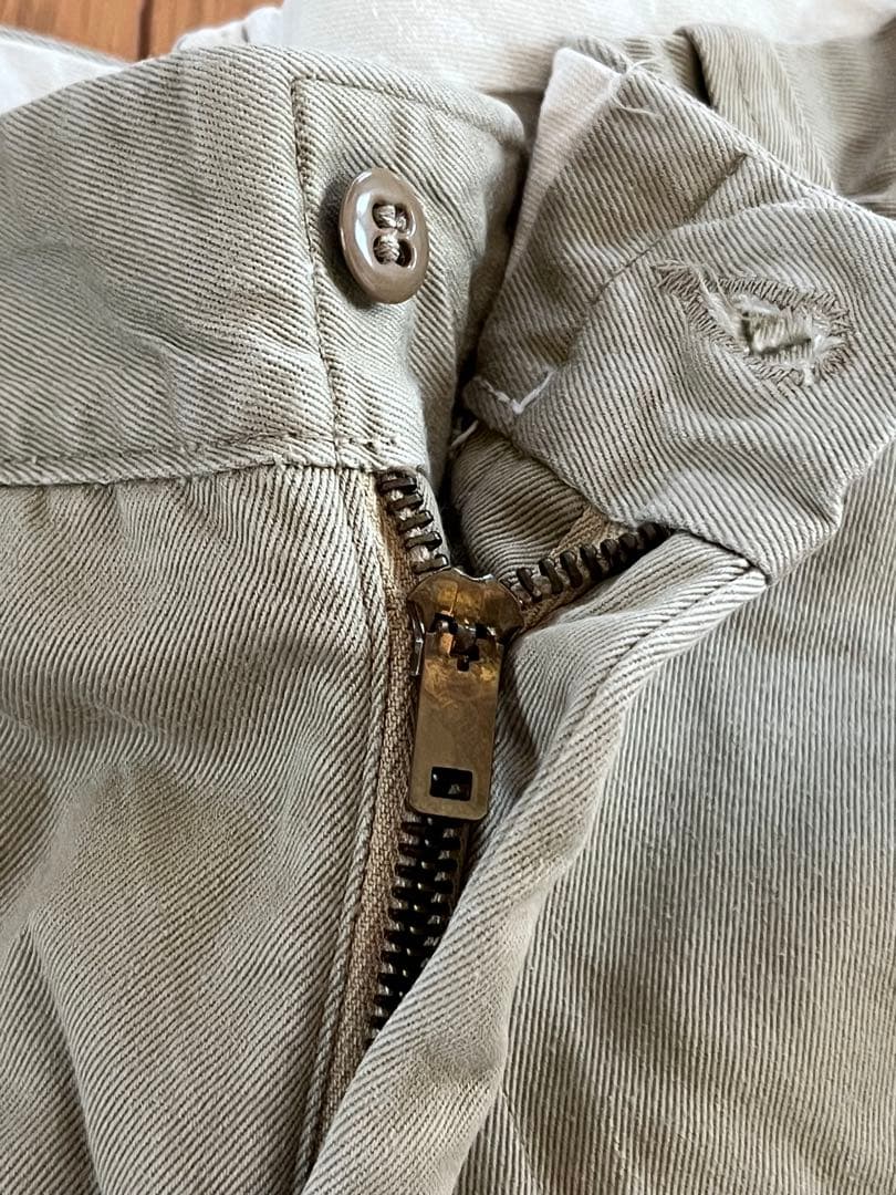 60's U.S.NAVY チノパン 実物ミリタリー◎PRENTICE ジッパー