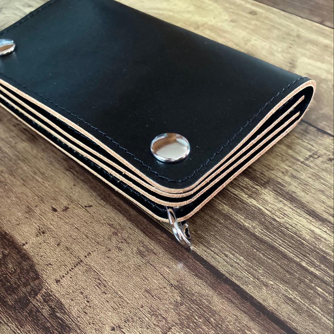 【お札を折らずに収納】カウレザー トラッカーウォレット150（ミドル）3層