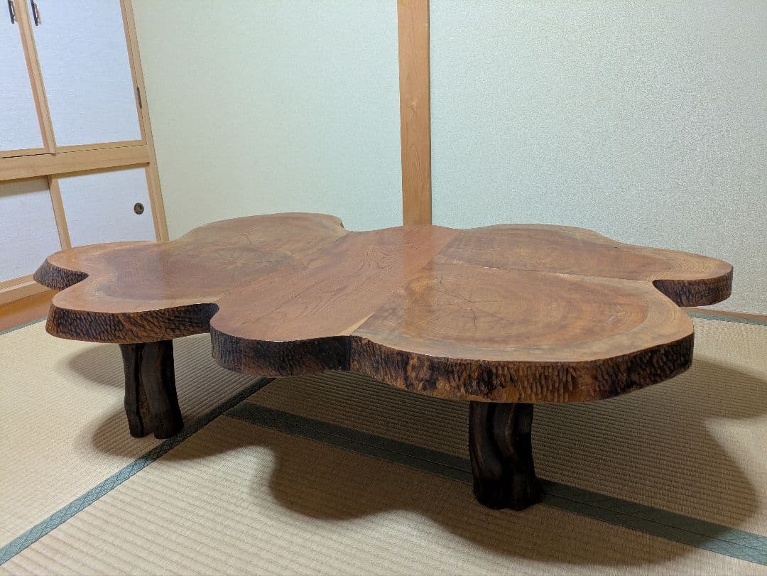 【唯一無二】天然木の温もりを感じる、ブドウの木のはぎ合わせローテーブル 東谷 ローテーブル おしゃれ 幅120cm 北欧 ウッド コーヒーテーブル
