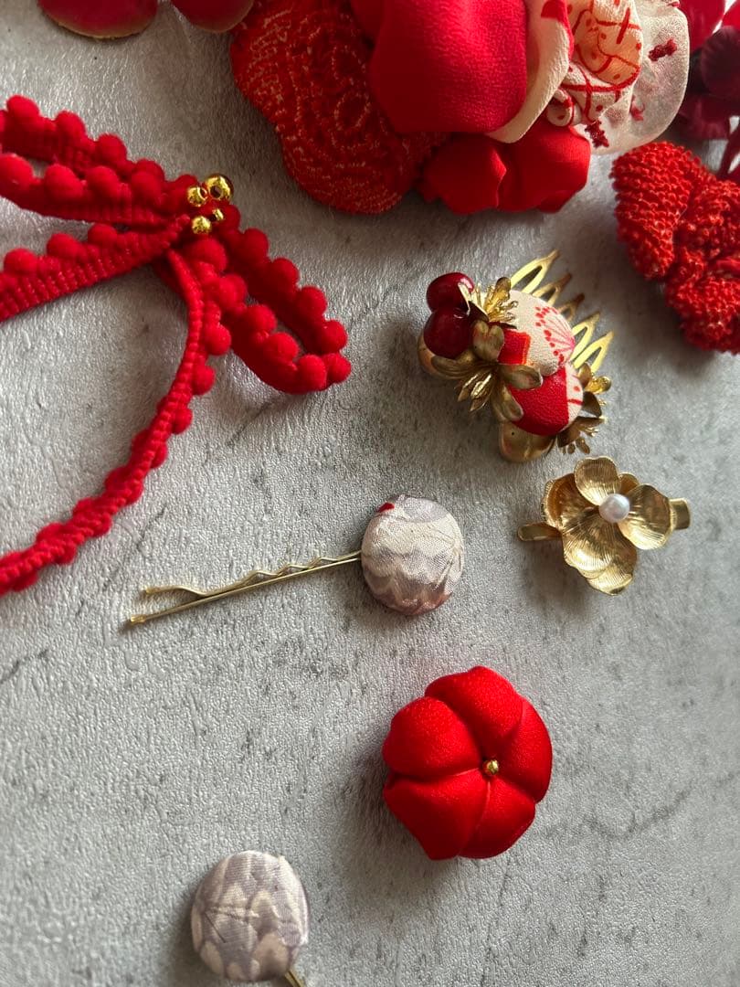 七五三　七五三髪飾り　ヘッドドレス　着物髪飾り　リメイク髪飾り　079