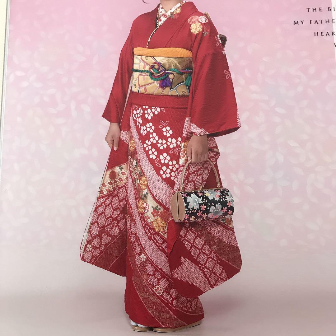 振袖フルセット、正絹総絞り振袖、成人式、重ね衿帯揚げ帯締め、袋帯