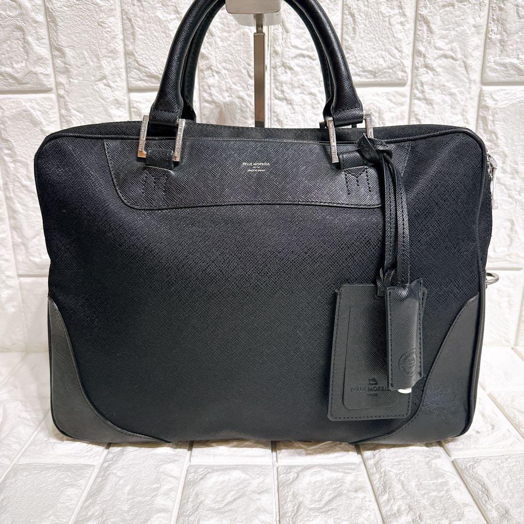 美品 ペッレモルビダ ビジネスバッグ 2way レザー ブラック