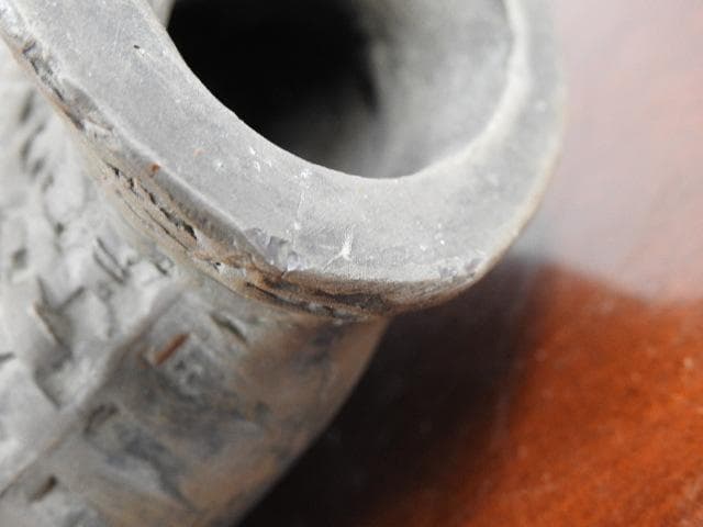 備前焼　竹編花籠形掛花入　M831