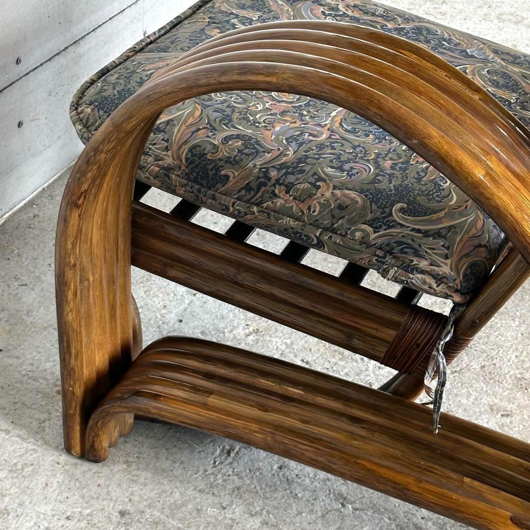 オールドラタン꧂カフェ風✦レトロラタン大型アームチェア 1人掛けソファー